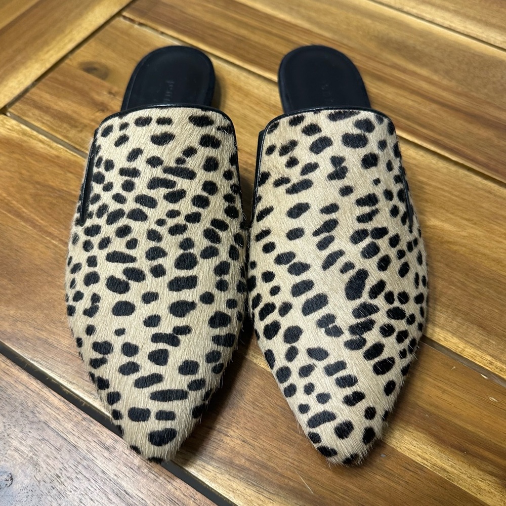New! Jenni Kayne Pony Hair Mule - Spotted Leopard Cheetah Animal Print - Size 37 - Picture 7 of 15